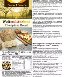 Weltmeister Champions Bread Baking mix low carb gluten free paleo protein bread mix