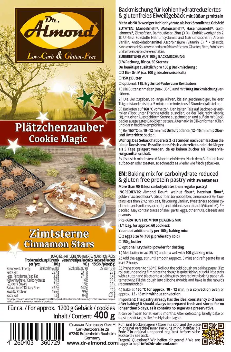 Cookie Magic CINNAMON STARS Christmas Cookies Low Carb Keto Gluten Free Baking Mix - Image 4