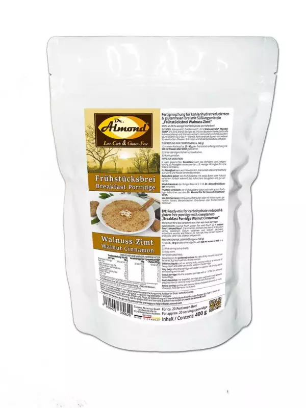 Breakfast porridge low carb glutenfree vegan WALNUT CINNAMON 400 g