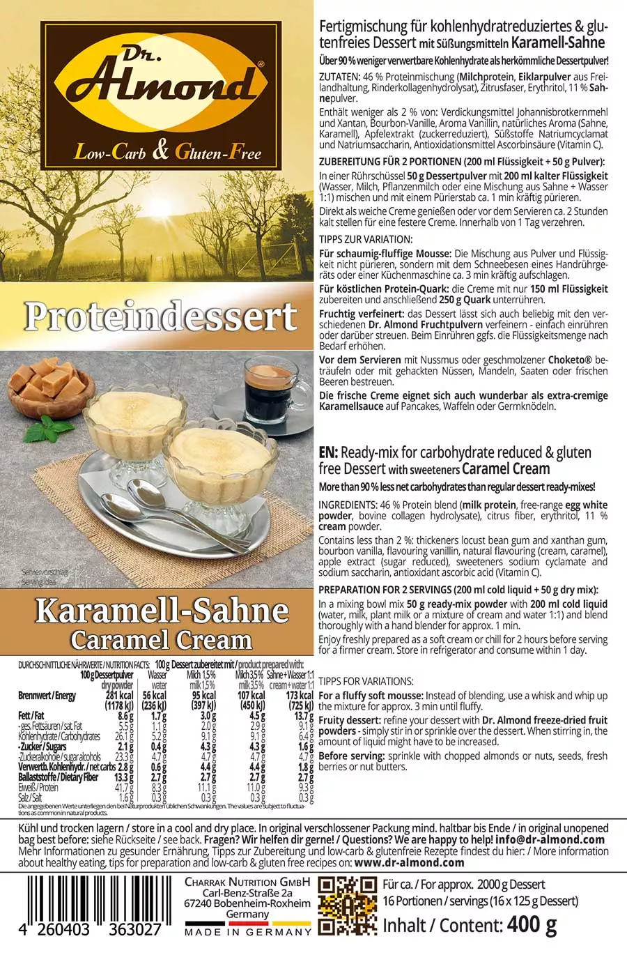 Protein dessert CARAMEL CREAM - dessert cream low carb gluten-free without added sugar - Image 4